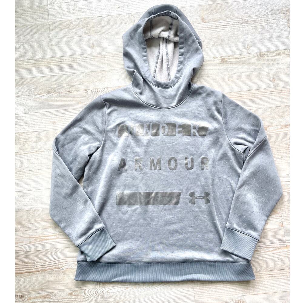 Under Armour Cold Gear Loose Fit‎ Graphic Pullover Hoodie | Grey Large